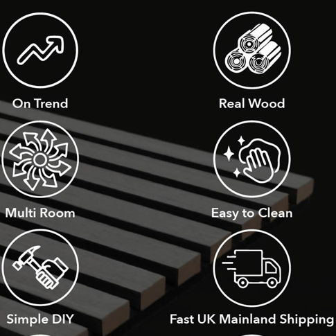 Panel Haus Colour Blue on Grey Felt Slat Wall Panel - 240cm x 32cm (2 Pack)